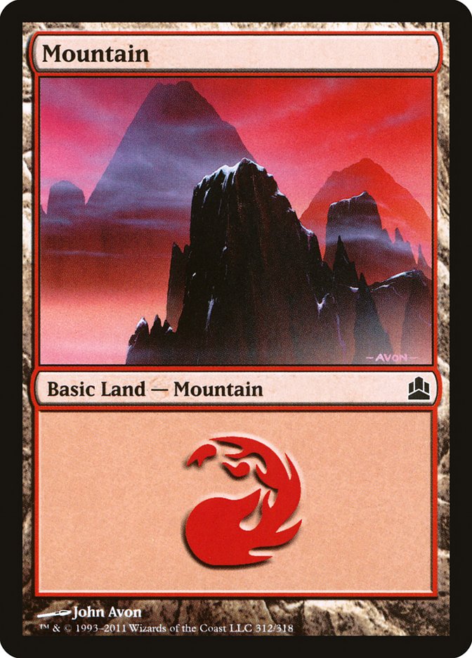 Mountain (312) [Commander 2011] MTG Single Magic: The Gathering | Red Claw Gaming
