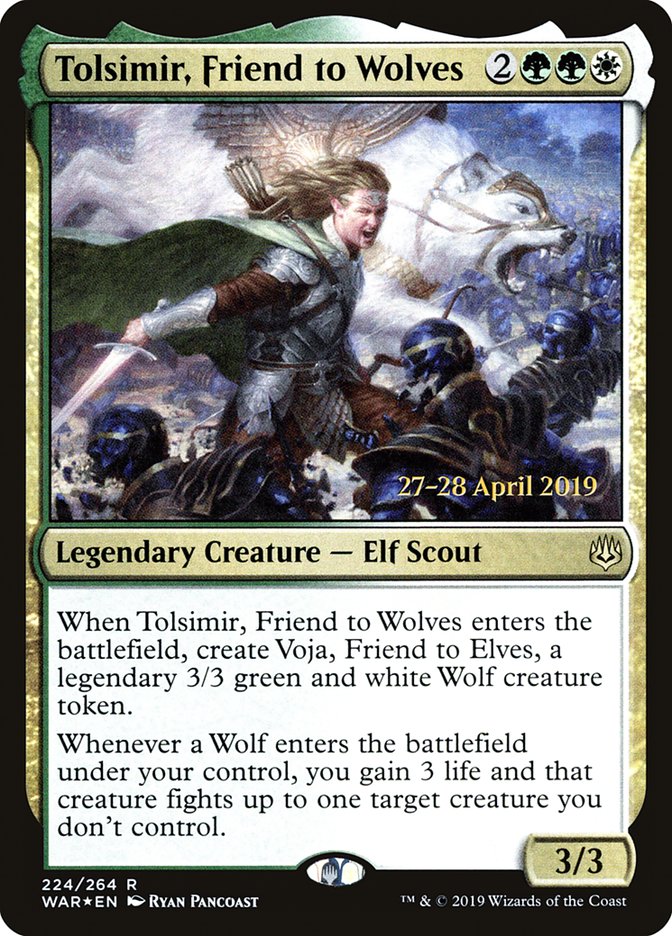 Tolsimir, Friend to Wolves [War of the Spark Prerelease Promos] MTG Single Magic: The Gathering | Red Claw Gaming