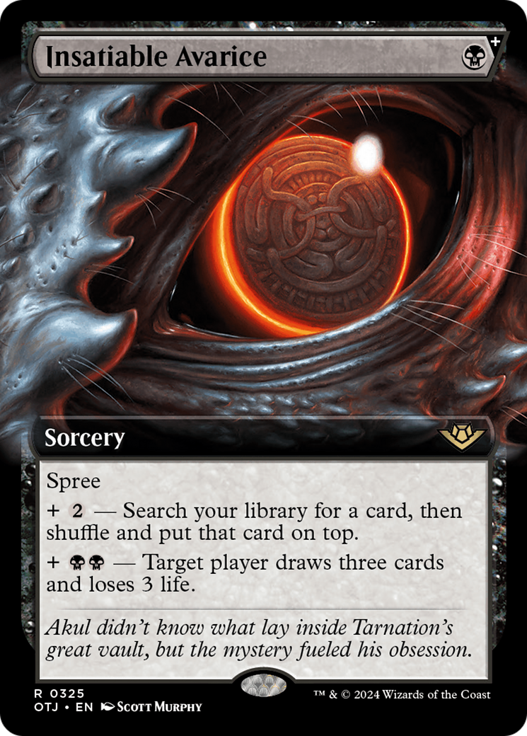 Insatiable Avarice (Extended Art) [Outlaws of Thunder Junction] MTG Single Magic: The Gathering    | Red Claw Gaming