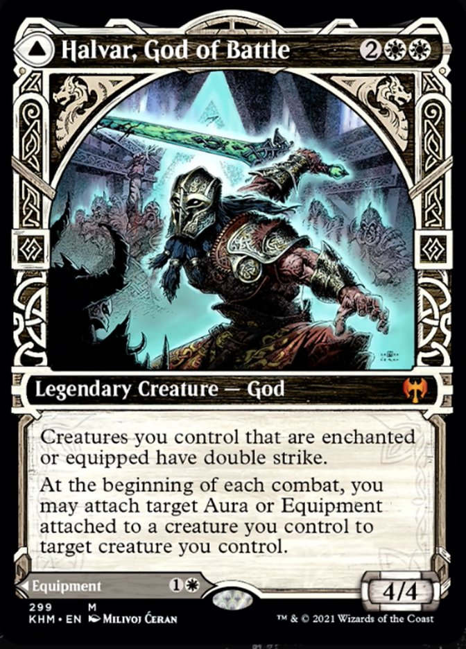 Halvar, God of Battle // Sword of the Realms (Showcase) [Kaldheim] MTG Single Magic: The Gathering | Red Claw Gaming