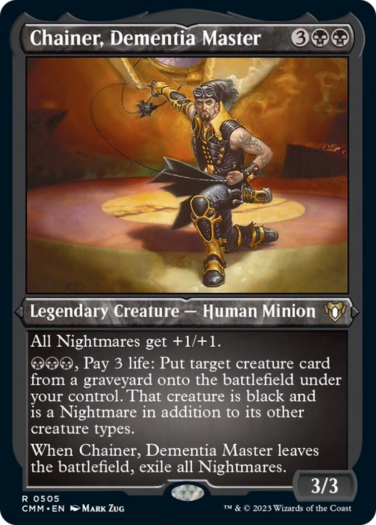 Chainer, Dementia Master (Foil Etched) [Commander Masters] MTG Single Magic: The Gathering | Red Claw Gaming