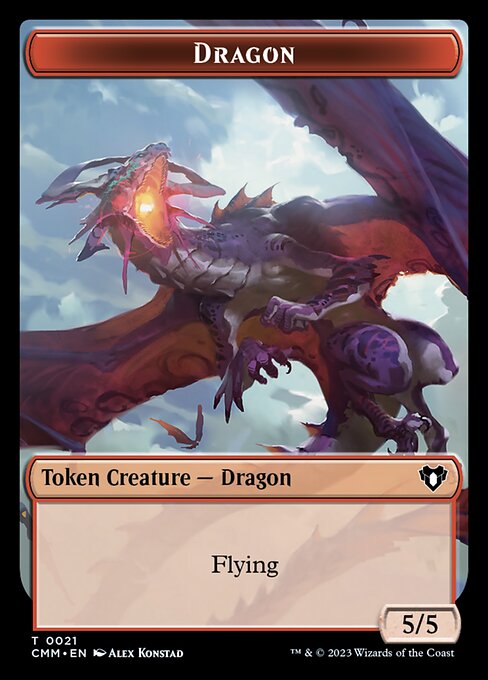 Human Soldier // Dragon (0021) Double-Sided Token [Commander Masters Tokens] MTG Single Magic: The Gathering    | Red Claw Gaming