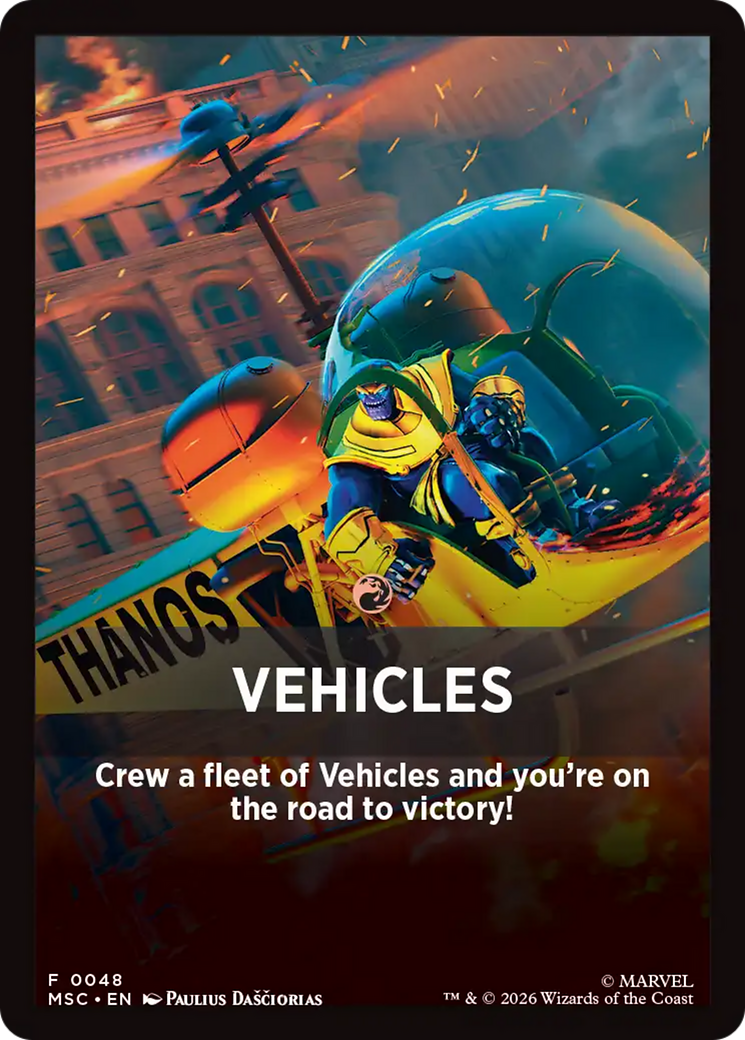 Vehicles Theme Card [Marvel Super Heroes Commander] MTG Single Magic: The Gathering | Red Claw Gaming