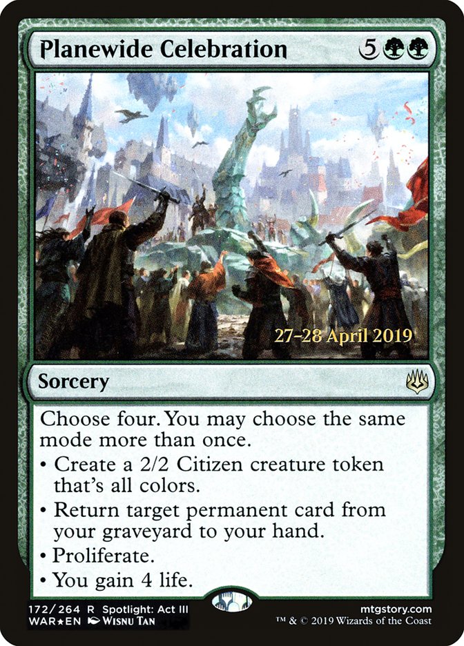 Planewide Celebration [War of the Spark Prerelease Promos] MTG Single Magic: The Gathering | Red Claw Gaming