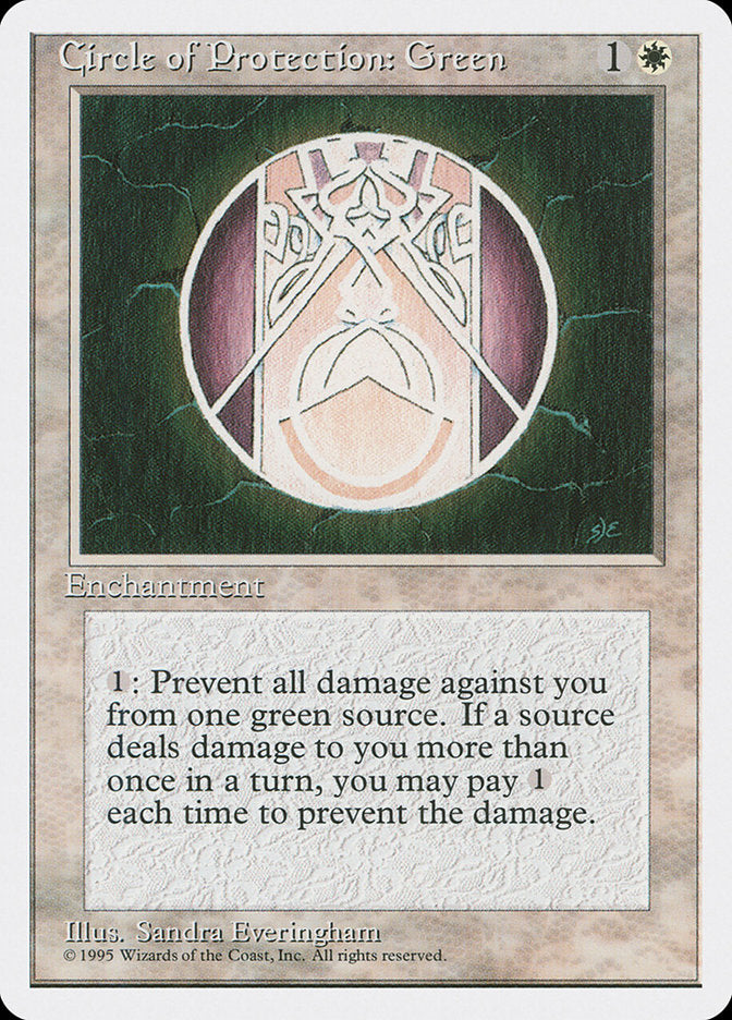 Circle of Protection: Green [Fourth Edition] MTG Single Magic: The Gathering | Red Claw Gaming