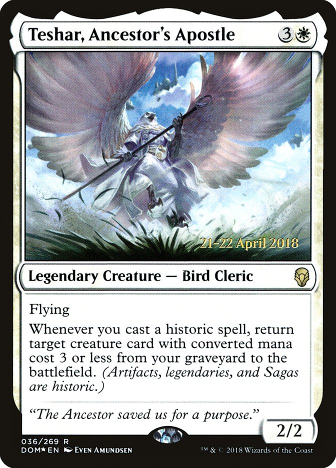 Teshar, Ancestor's Apostle [Dominaria Prerelease Promos] MTG Single Magic: The Gathering | Red Claw Gaming