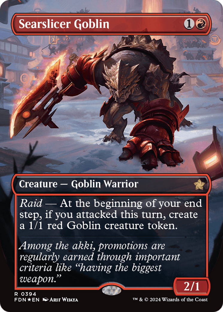 Searslicer Goblin (Borderless) (Mana Foil) [Foundations] MTG Single Magic: The Gathering | Red Claw Gaming