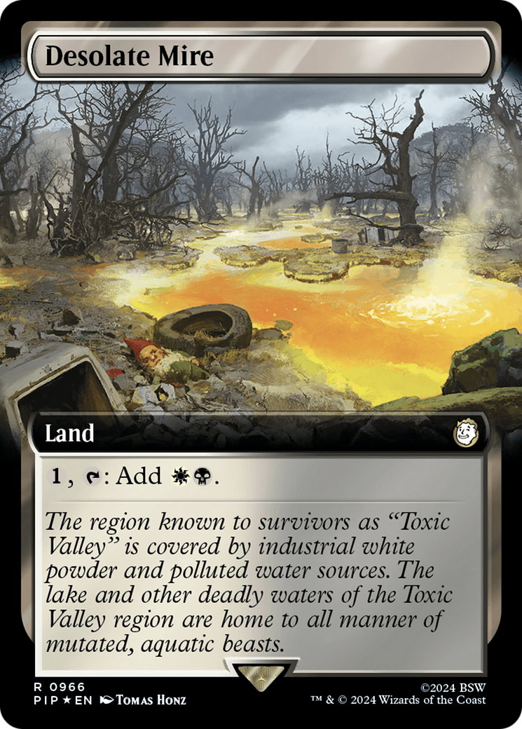 Desolate Mire (Extended Art) (Surge Foil) [Fallout] MTG Single Magic: The Gathering | Red Claw Gaming
