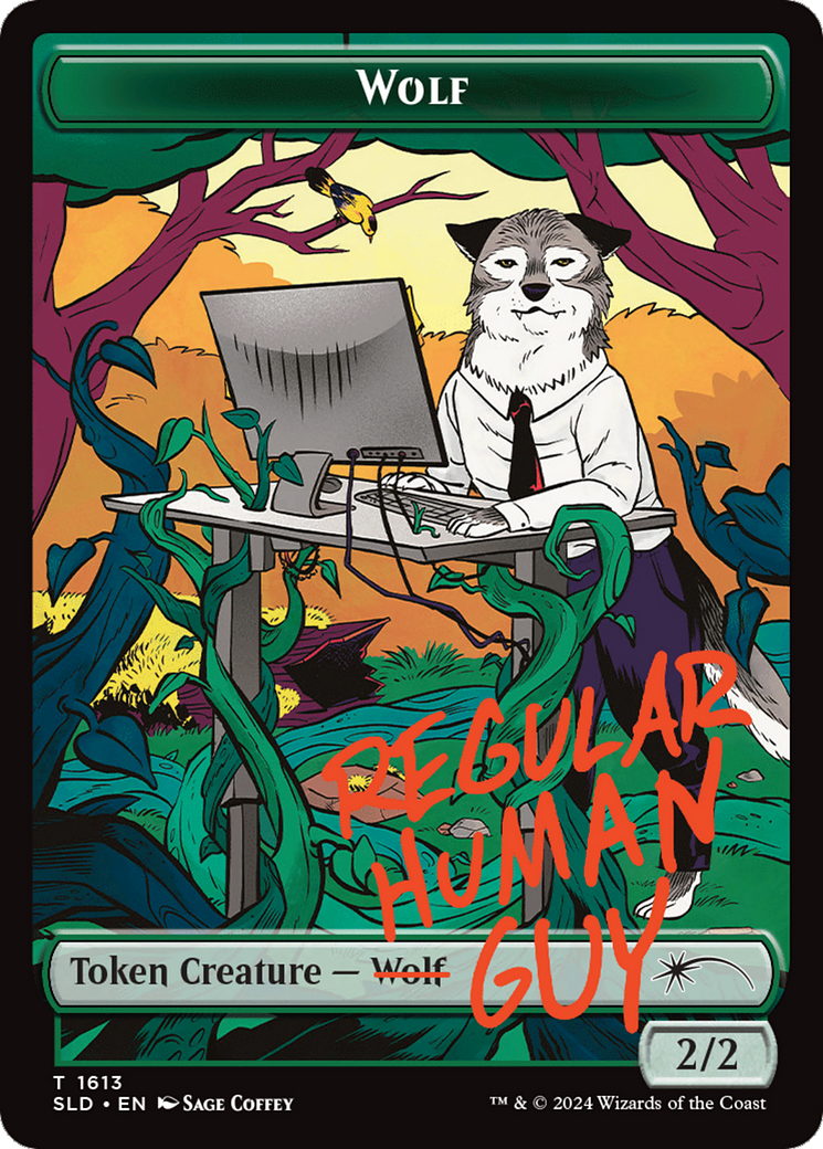 Wolf Token (Rainbow Foil) [Secret Lair: Angels Tokens] MTG Single Magic: The Gathering | Red Claw Gaming