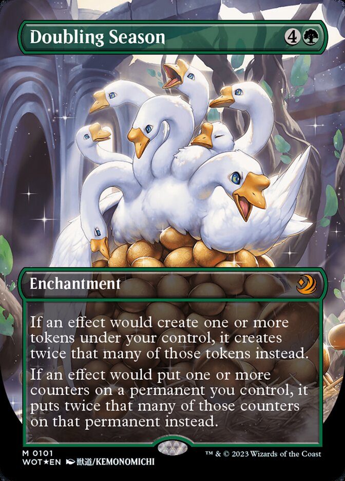 Doubling Season (Anime Borderless) (Confetti Foil) [Wilds of Eldraine: Enchanting Tales] MTG Single Magic: The Gathering | Red Claw Gaming