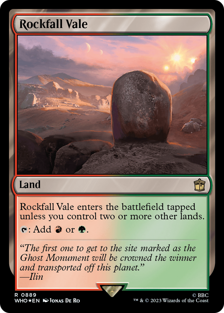 Rockfall Vale (Surge Foil) [Doctor Who] MTG Single Magic: The Gathering | Red Claw Gaming