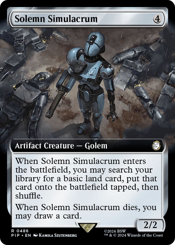 Solemn Simulacrum (Extended Art) [Fallout] MTG Single Magic: The Gathering    | Red Claw Gaming