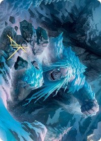 Icehide Troll Art Card (Gold-Stamped Signature) [Kaldheim Art Series] MTG Single Magic: The Gathering | Red Claw Gaming