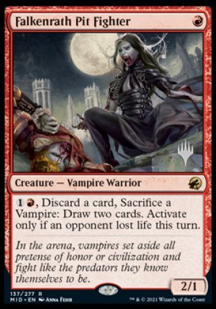 Falkenrath Pit Fighter (Promo Pack) [Innistrad: Midnight Hunt Promos] MTG Single Magic: The Gathering | Red Claw Gaming