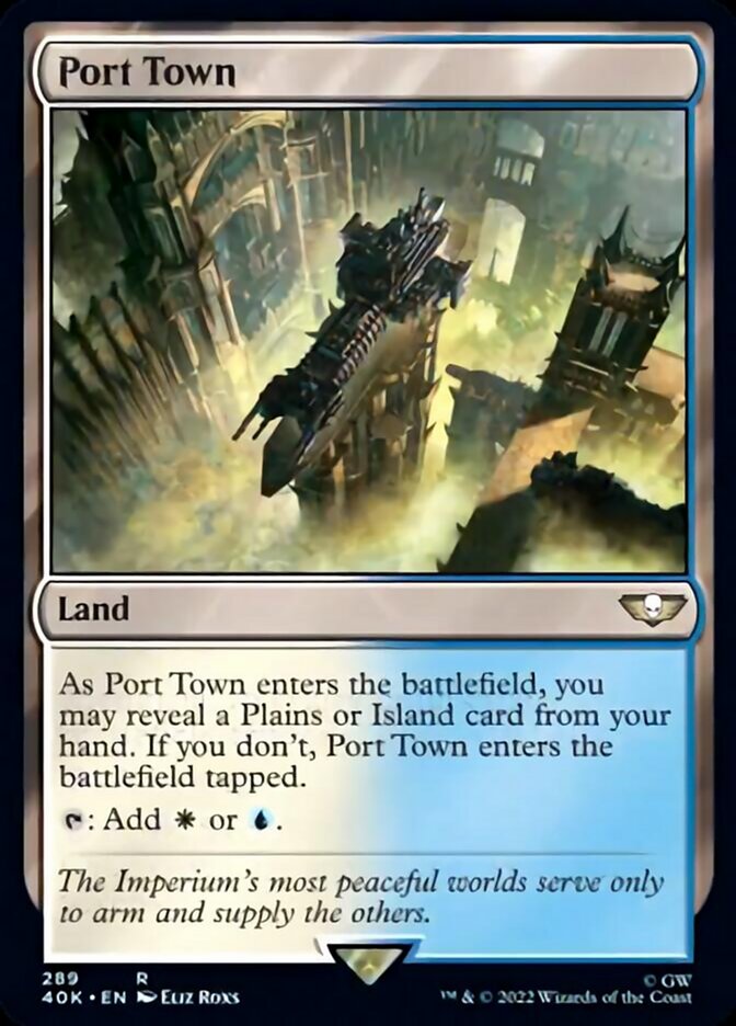 Port Town (Surge Foil) [Warhammer 40,000] MTG Single Magic: The Gathering | Red Claw Gaming