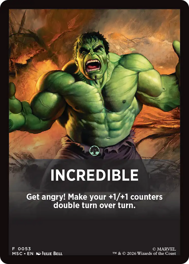 Incredible Theme Card [Marvel Super Heroes Commander] MTG Single Magic: The Gathering | Red Claw Gaming