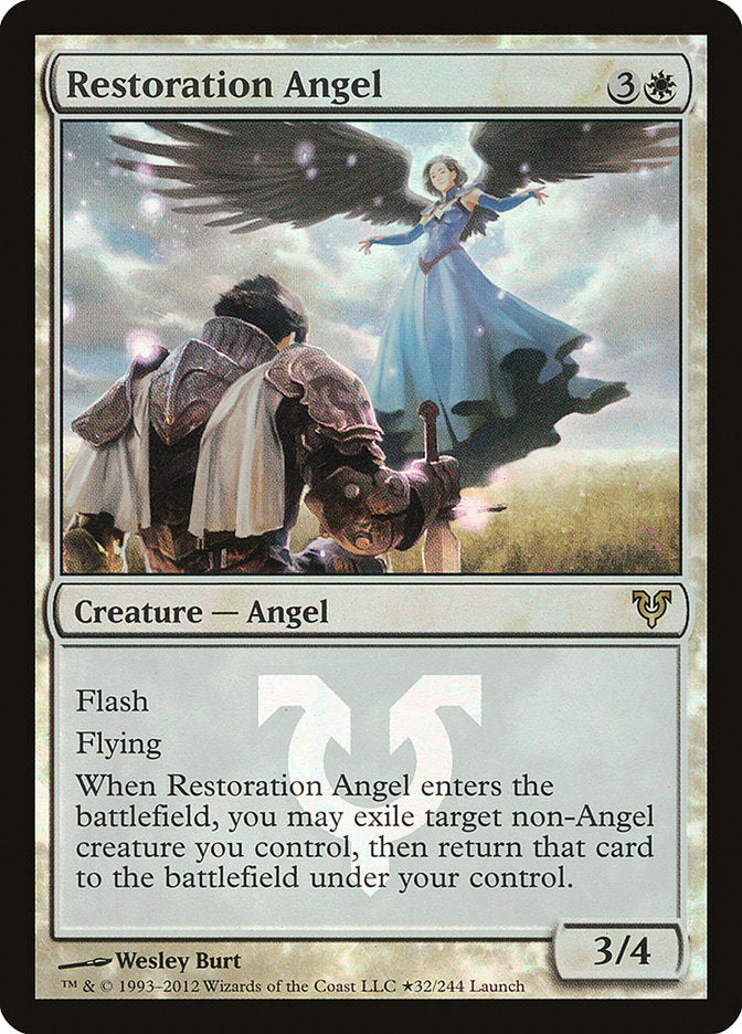 Restoration Angel (Launch) [Avacyn Restored Prerelease Promos] MTG Single Magic: The Gathering | Red Claw Gaming