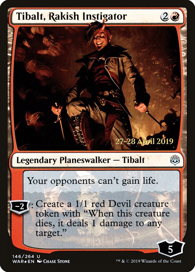 Tibalt, Rakish Instigator [War of the Spark Prerelease Promos] MTG Single Magic: The Gathering | Red Claw Gaming
