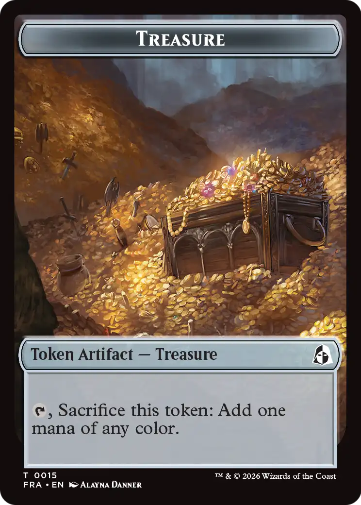Dragon // Treasure Double-Sided Token [Reality Fracture Tokens] | Red Claw Gaming