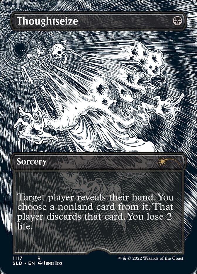 Thoughtseize (Borderless Etched Foil) [Secret Lair Drop Series] MTG Single Magic: The Gathering | Red Claw Gaming