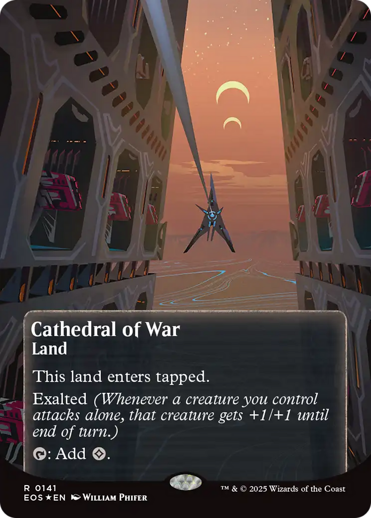 Cathedral of War (0141) (Borderless) (Galaxy Foil) [Edge of Eternities: Stellar Sights] MTG Single Magic: The Gathering | Red Claw Gaming