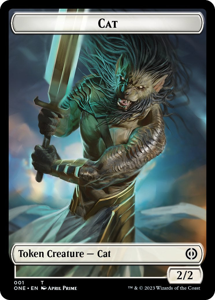 Bird // Cat Double-Sided Token [Phyrexia: All Will Be One Commander Tokens] MTG Single Magic: The Gathering | Red Claw Gaming