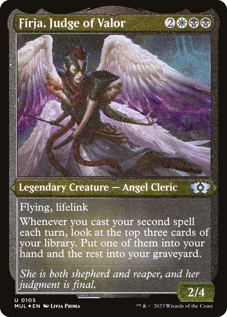 Firja, Judge of Valor (Foil Etched) [Multiverse Legends] MTG Single Magic: The Gathering | Red Claw Gaming