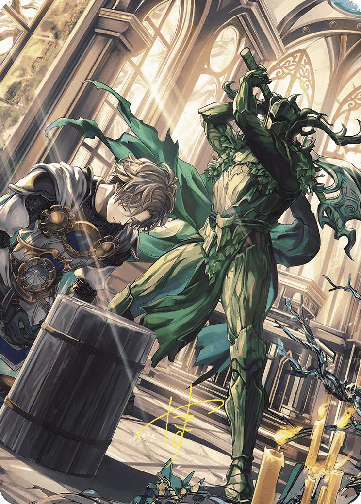 Karmic Justice Anime Art Card (Gold-Stamped Signature) [Wilds of Eldraine Art Series] MTG Single Magic: The Gathering | Red Claw Gaming