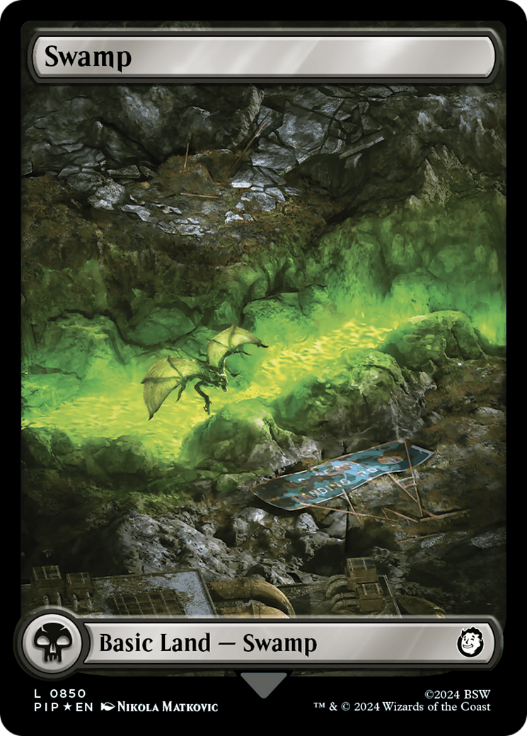 Swamp (0850) (Surge Foil) [Fallout] MTG Single Magic: The Gathering | Red Claw Gaming