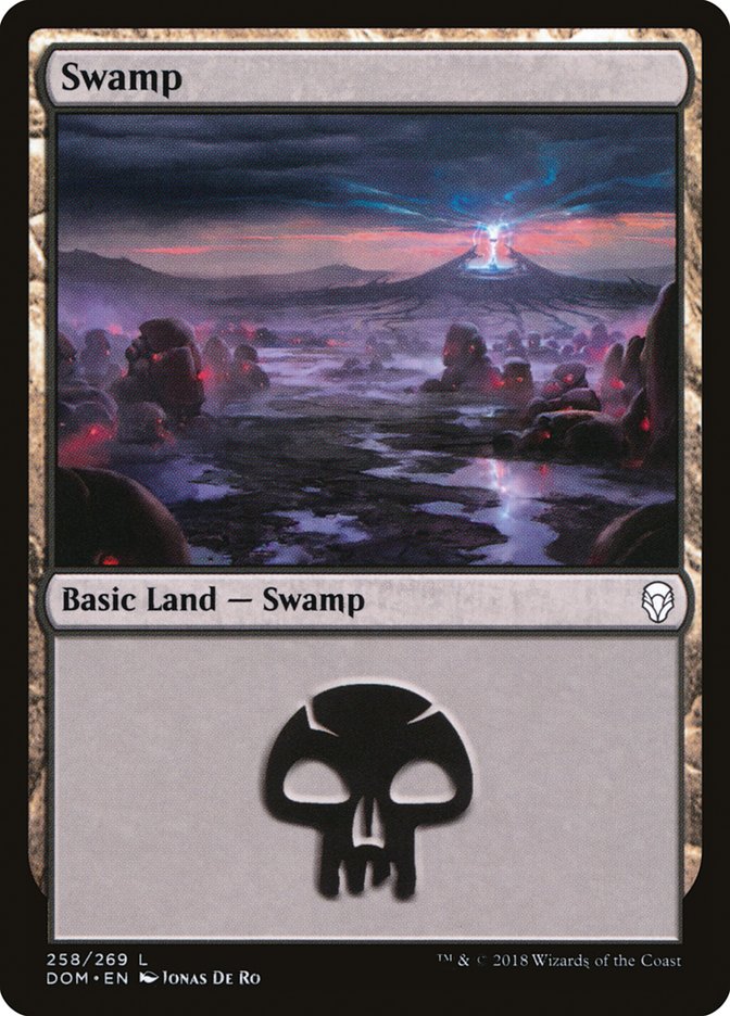 Swamp (258) [Dominaria] MTG Single Magic: The Gathering | Red Claw Gaming