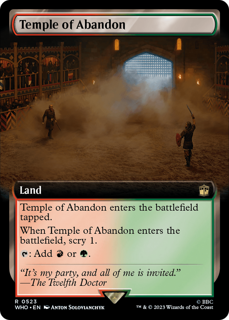 Temple of Abandon (Extended Art) [Doctor Who] MTG Single Magic: The Gathering    | Red Claw Gaming