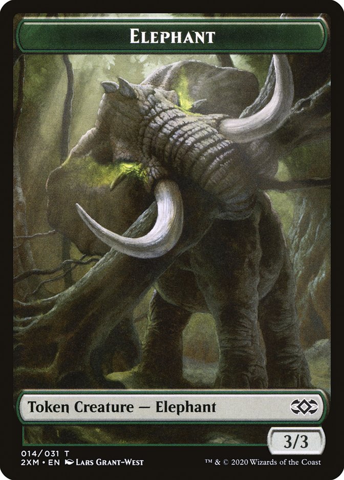 Angel // Elephant Double-Sided Token [Double Masters Tokens] MTG Single Magic: The Gathering | Red Claw Gaming