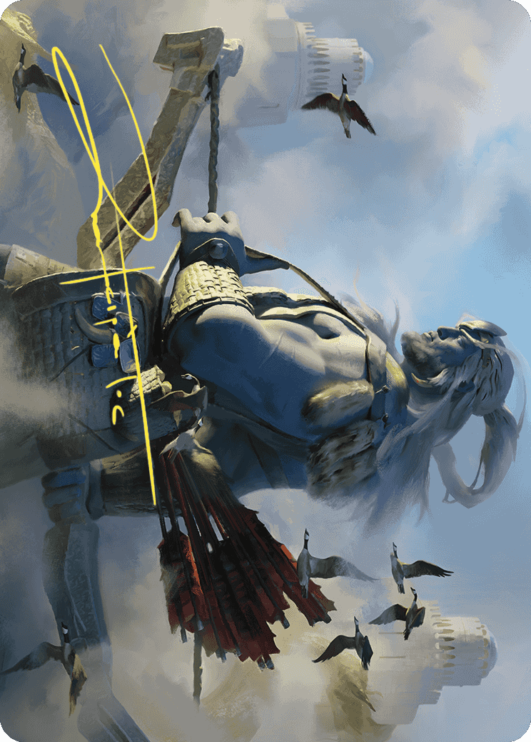 Skybeast Tracker Art Card (Gold-Stamped Signature) [Wilds of Eldraine Art Series] MTG Single Magic: The Gathering | Red Claw Gaming