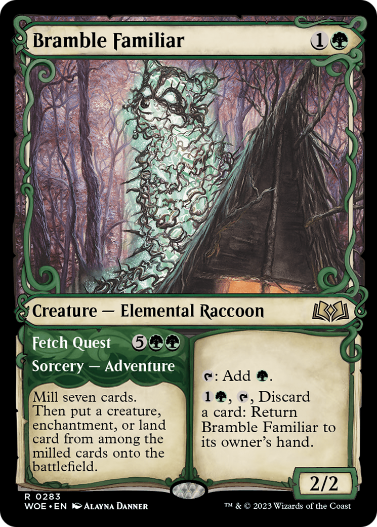 Bramble Familiar // Fetch Quest (Showcase) [Wilds of Eldraine] MTG Single Magic: The Gathering    | Red Claw Gaming