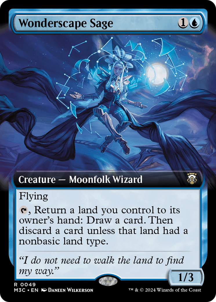 Wonderscape Sage (Extended Art) (Ripple Foil) [Modern Horizons 3 Commander] MTG Single Magic: The Gathering | Red Claw Gaming