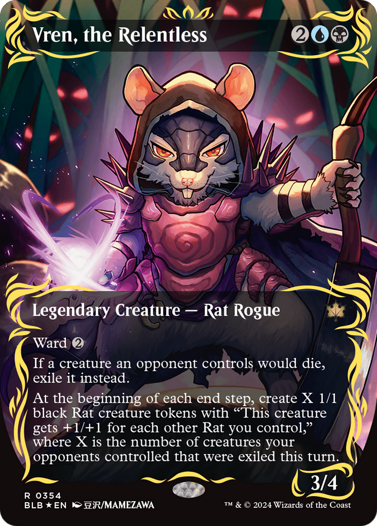 Vren, the Relentless (Borderless) (Raised Foil) [Bloomburrow] MTG Single Magic: The Gathering | Red Claw Gaming