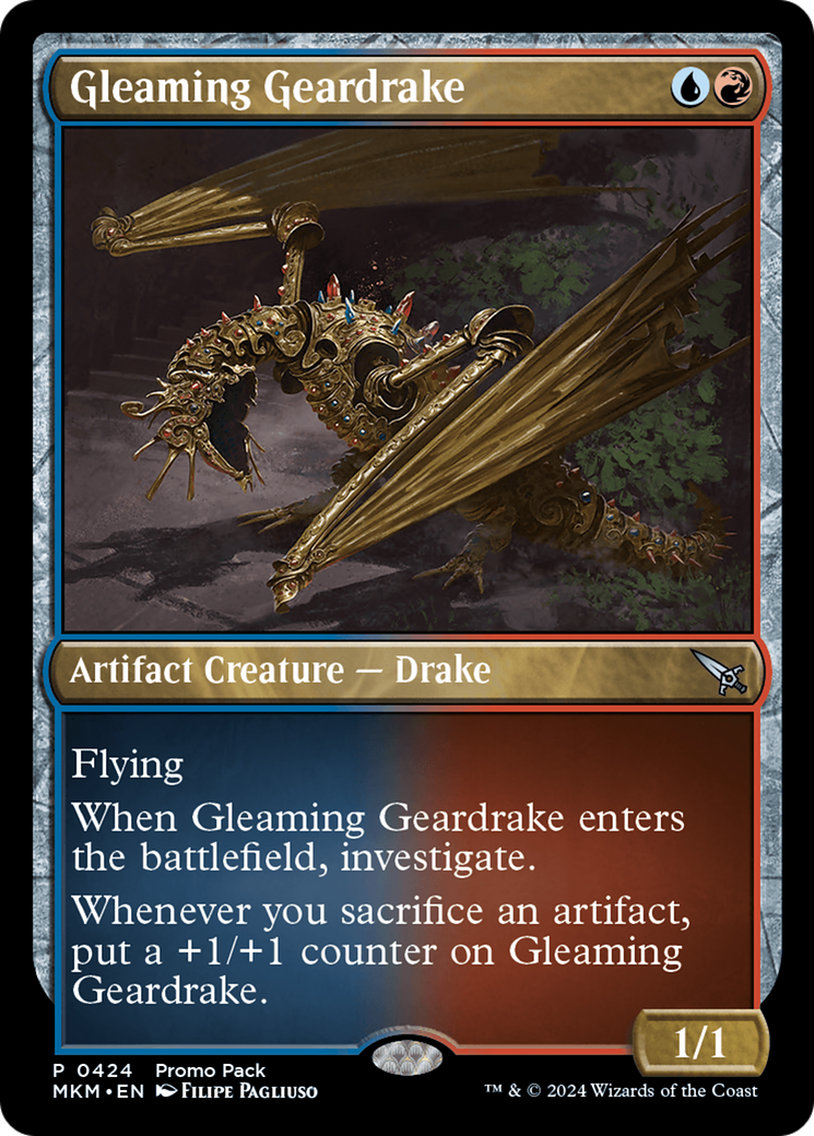Gleaming Geardrake (Promo Pack) [Murders at Karlov Manor Promos] MTG Single Magic: The Gathering | Red Claw Gaming