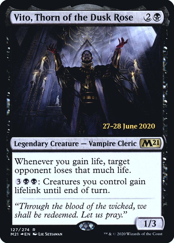 Vito, Thorn of the Dusk Rose [Core Set 2021 Prerelease Promos] MTG Single Magic: The Gathering | Red Claw Gaming