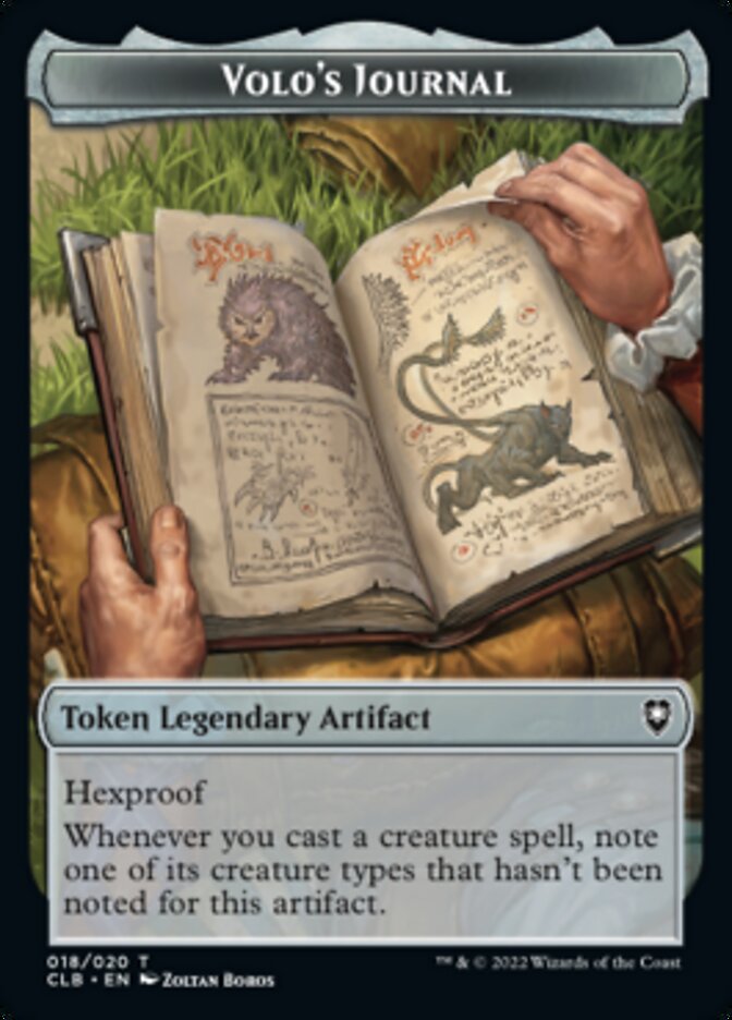 Volo's Journal Token [Commander Legends: Battle for Baldur's Gate Tokens] MTG Single Magic: The Gathering | Red Claw Gaming