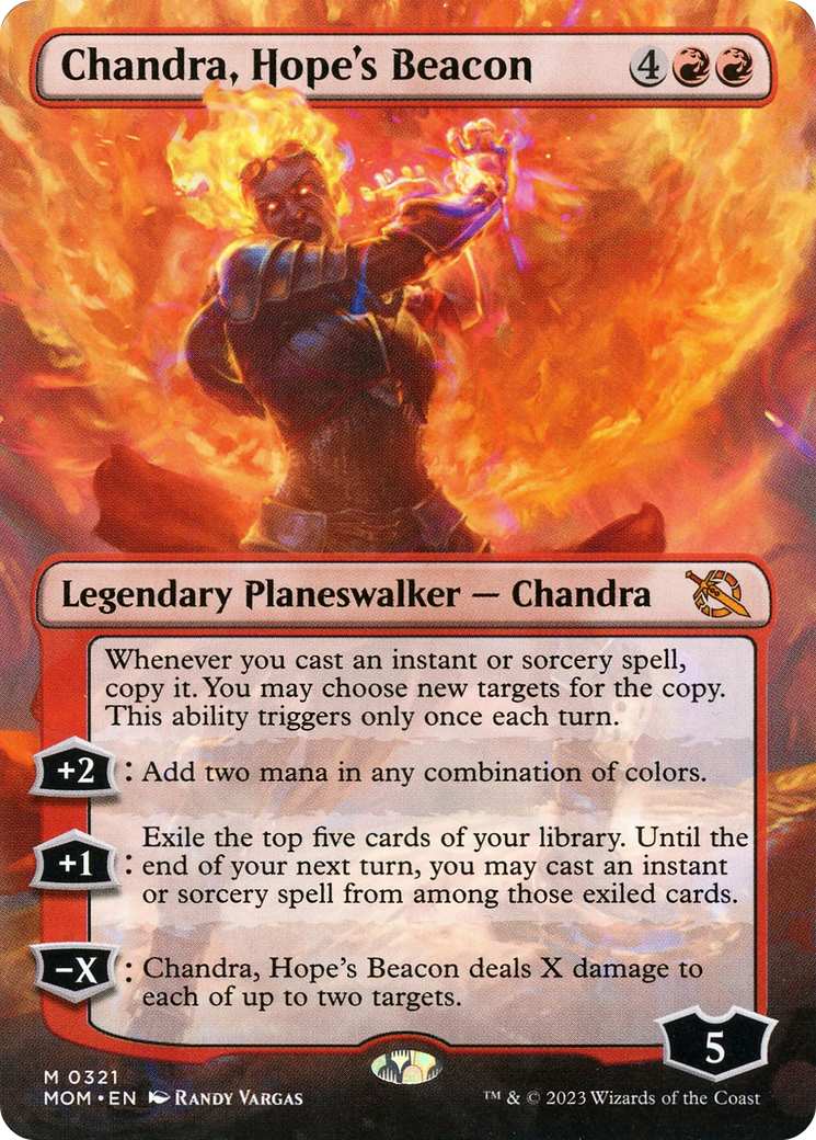 Chandra, Hope's Beacon (Borderless Alternate Art) [March of the Machine] MTG Single Magic: The Gathering    | Red Claw Gaming