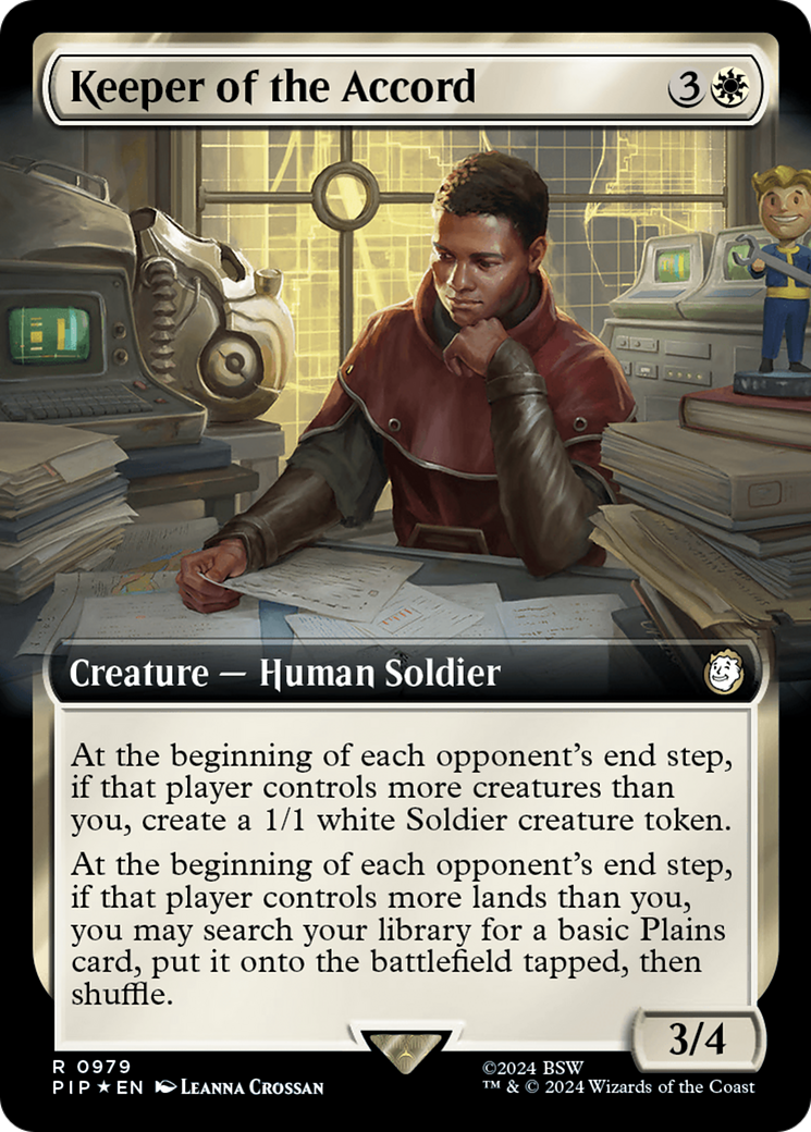 Keeper of the Accord (Extended Art) (Surge Foil) [Fallout] MTG Single Magic: The Gathering | Red Claw Gaming