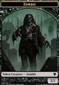 Zombie // Gold Double-Sided Token [Commander 2017 Tokens] MTG Single Magic: The Gathering | Red Claw Gaming