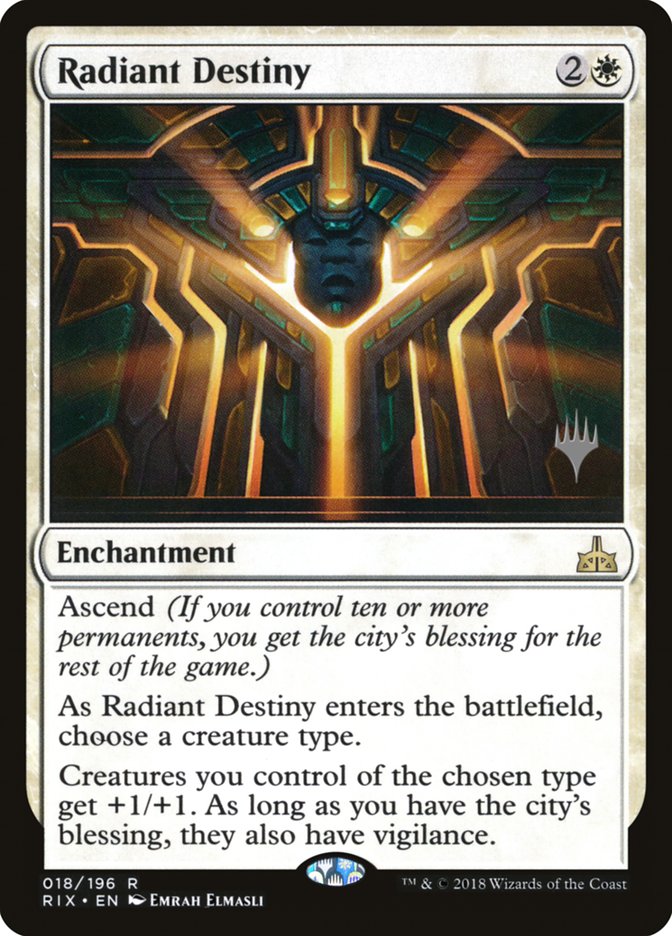 Radiant Destiny (Promo Pack) [Rivals of Ixalan Promos] MTG Single Magic: The Gathering | Red Claw Gaming