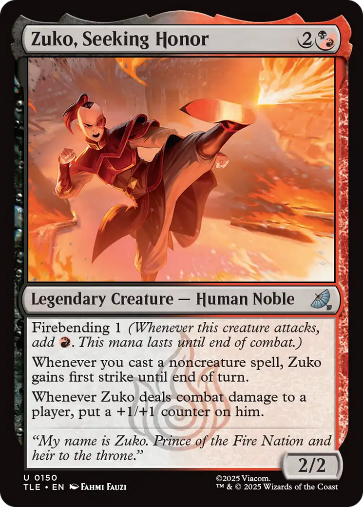 Zuko, Seeking Honor [Avatar: The Last Airbender: Eternal-Legal] MTG Single Magic: The Gathering | Red Claw Gaming