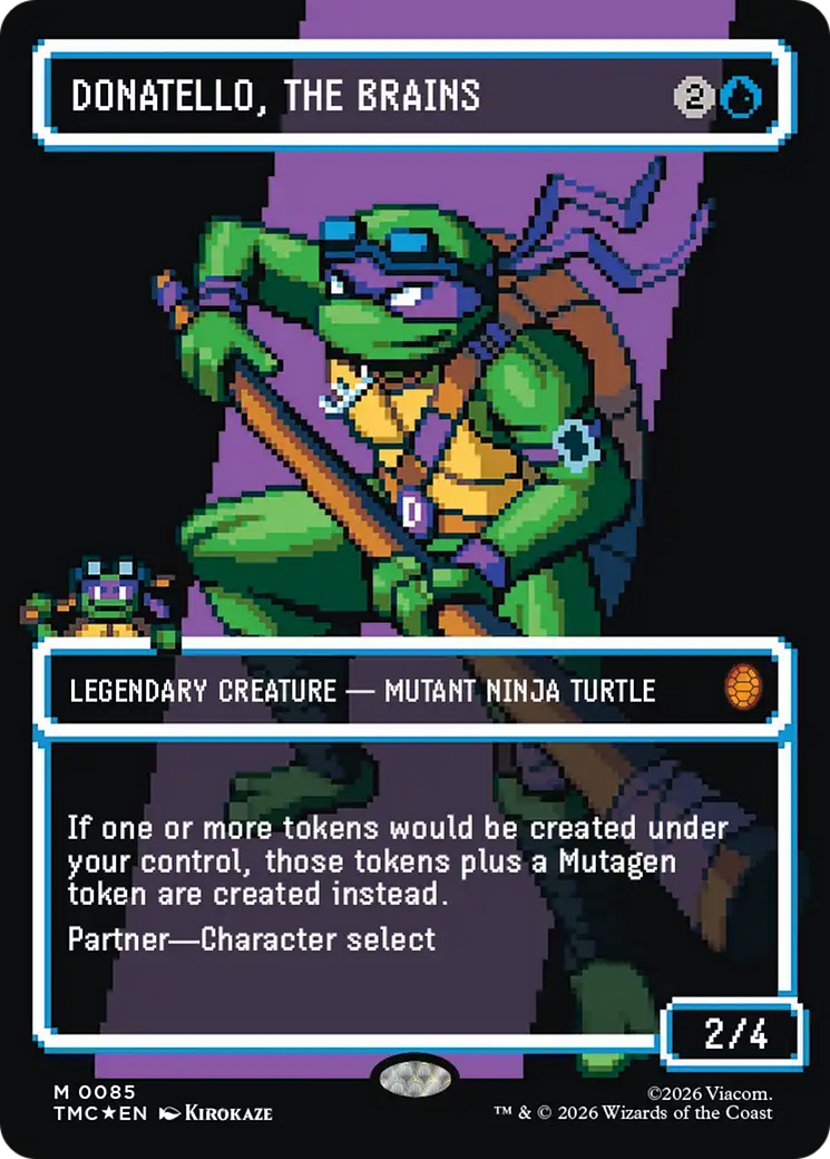 Donatello, the Brains (0085) (Borderless) (Surge Foil) [Teenage Mutant Ninja Turtles Commander] MTG Single Magic: The Gathering | Red Claw Gaming