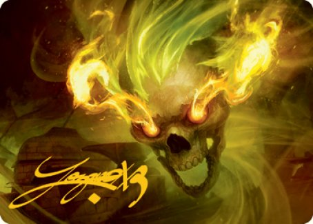 Flameskull Art Card (Gold-Stamped Signature) [Dungeons & Dragons: Adventures in the Forgotten Realms Art Series] MTG Single Magic: The Gathering | Red Claw Gaming