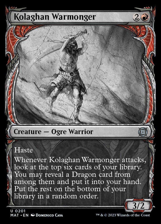 Kolaghan Warmonger (Showcase Halo Foil) [March of the Machine: The Aftermath] MTG Single Magic: The Gathering | Red Claw Gaming