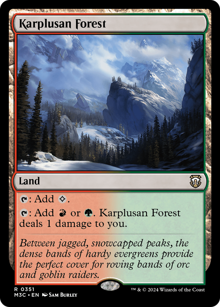 Karplusan Forest (Ripple Foil) [Modern Horizons 3 Commander] MTG Single Magic: The Gathering | Red Claw Gaming