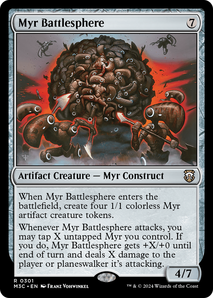 Myr Battlesphere (Ripple Foil) [Modern Horizons 3 Commander] MTG Single Magic: The Gathering | Red Claw Gaming