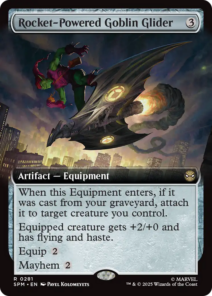 Rocket-Powered Goblin Glider (Extended Art) [Marvel's Spider-Man] MTG Single Magic: The Gathering | Red Claw Gaming